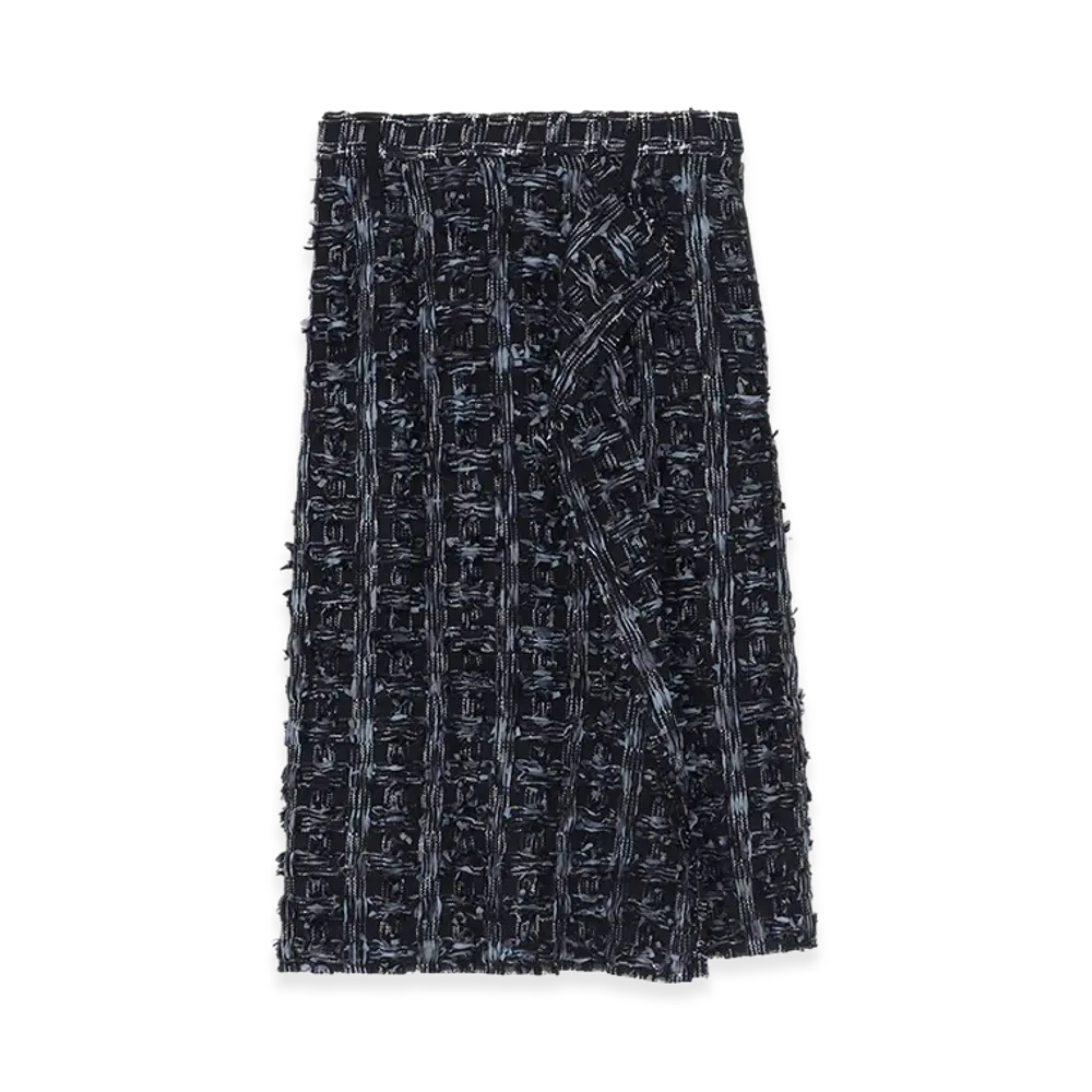 Ground Y x CHAINSAW MAN Collaborate Collection Explosion Tweed Skirt "Black"