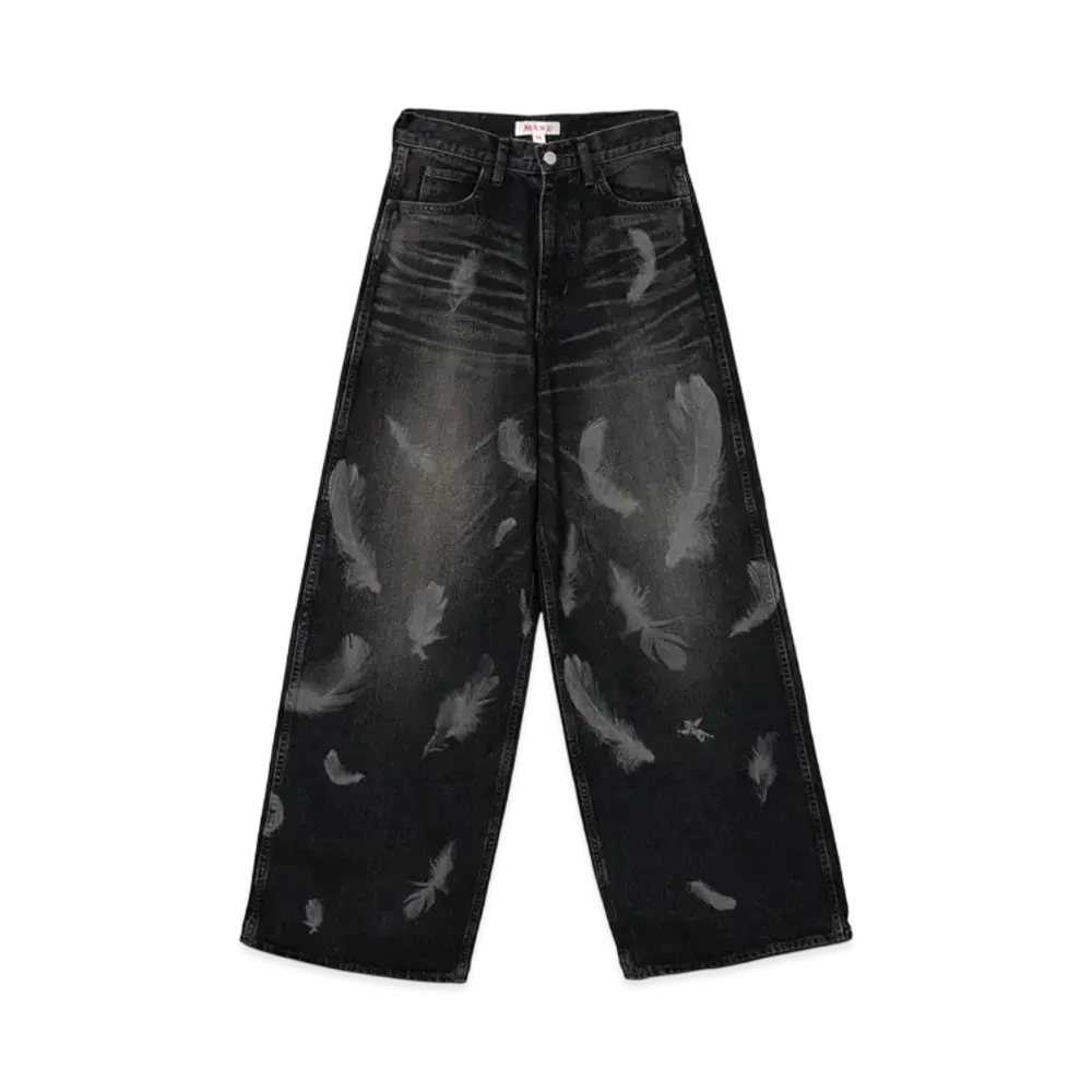 MASUBOYS Feather Baggy Jeans "Black" MBFW-PTB224L