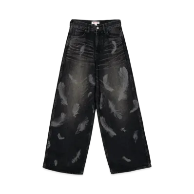 MASUBOYS Feather Baggy Jeans "Black" MBFW-PTB224L