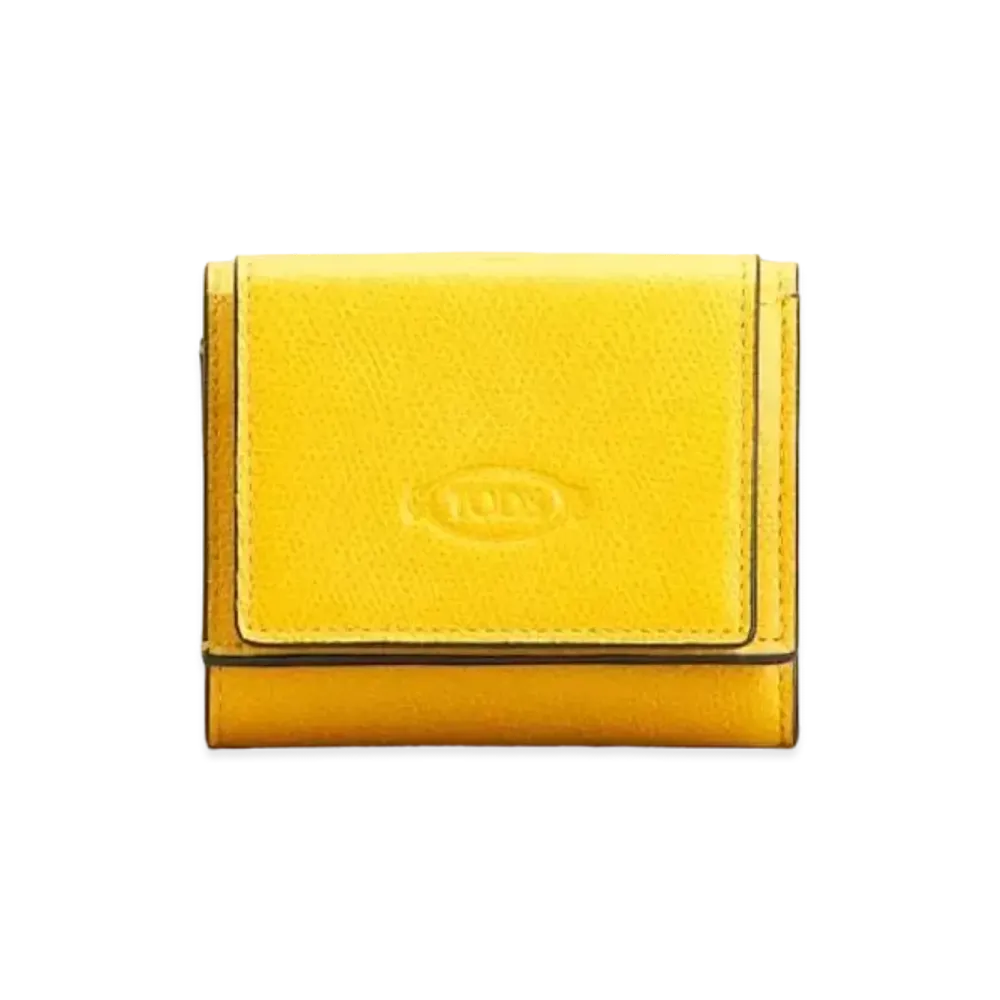 TOD'S Wallet In Leather "Yellow/Grey"