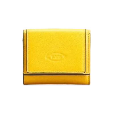 TOD'S Wallet In Leather "Yellow/Grey"