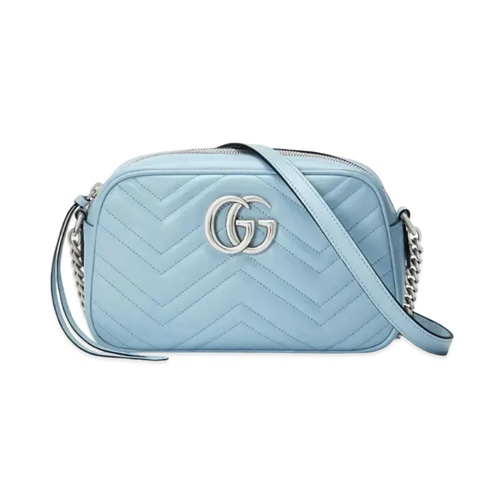 GUCCI GG Marmont Small Shoulder Bag "Pastel Blue"