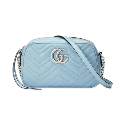 GUCCI GG Marmont Small Shoulder Bag "Pastel Blue"