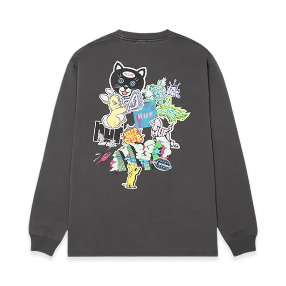 HUF Sticker LS Tee "Black"