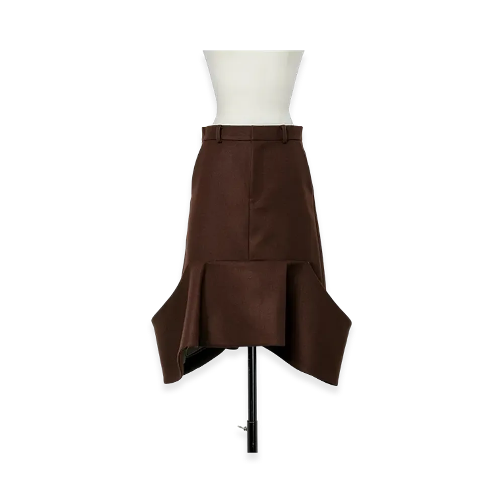 sacai Wool Melton Skirt "Brown"