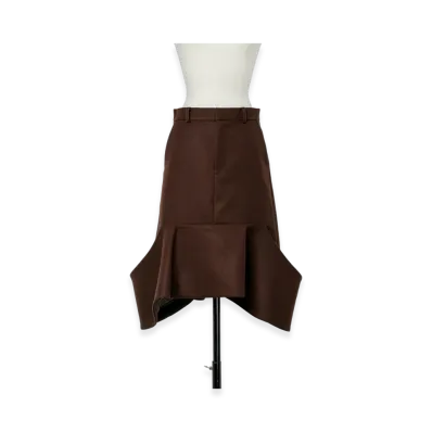 sacai Wool Melton Skirt "Brown"