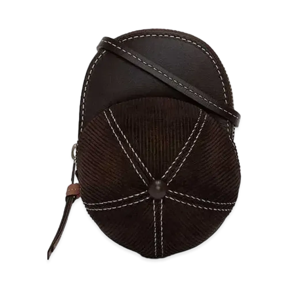 JW ANDERSON Medium Cap Corduroy Crossbody Bag "Brown"