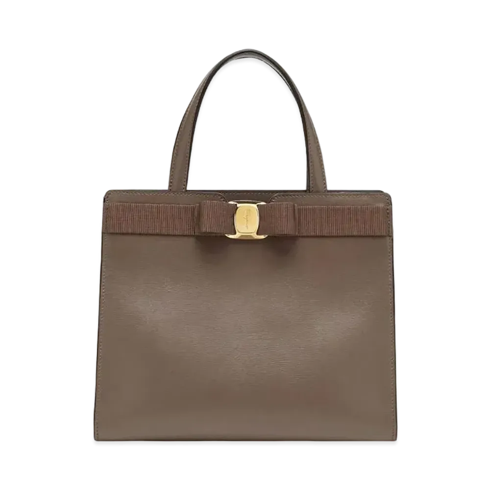 Salvatore Ferragamo Vara Bow Top Handle (M) "Caraway Seed"
