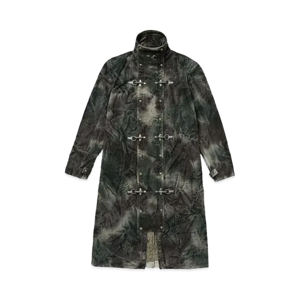 THUG CLUB Bio Soldier Denim Trench Coat "Camo"