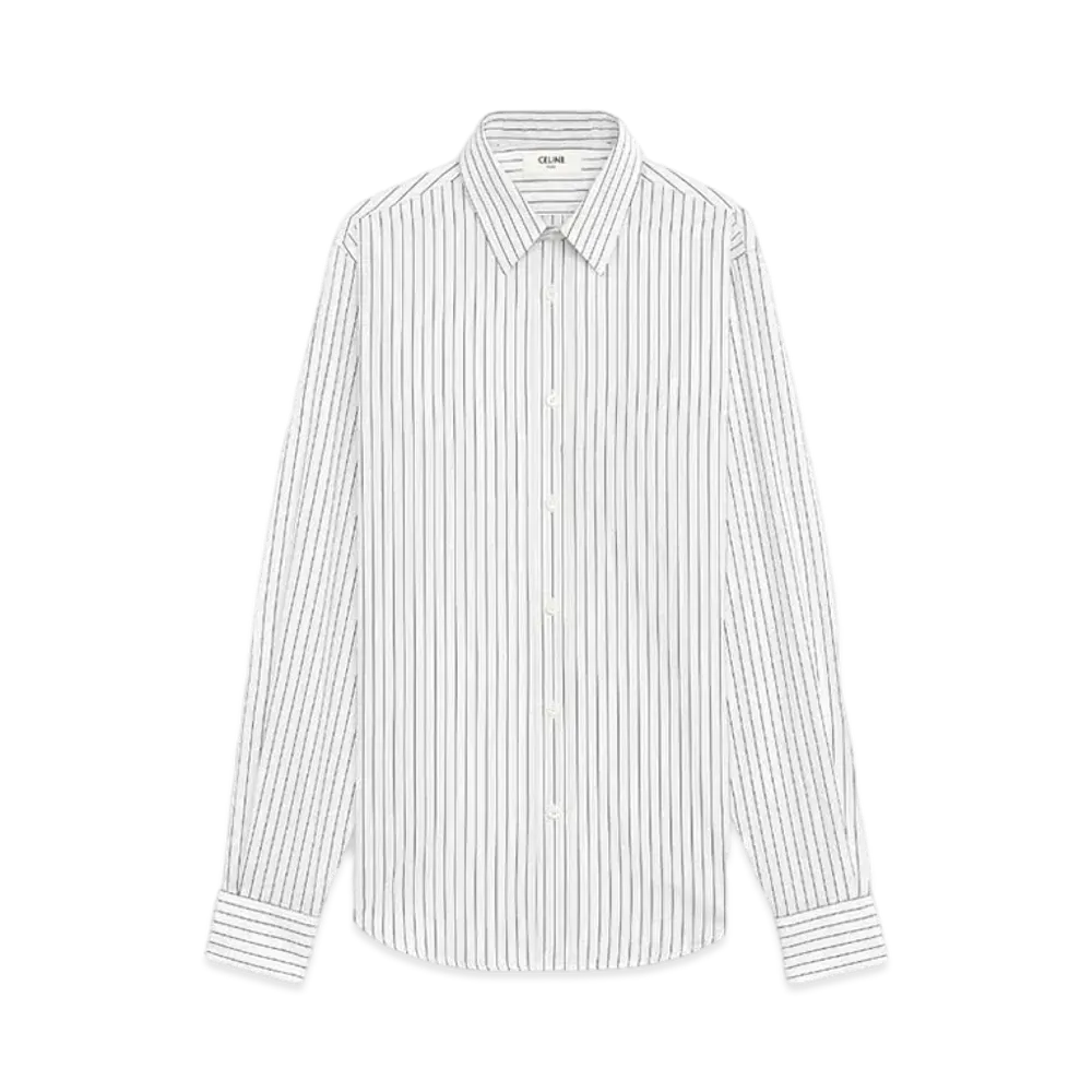 CELINE Classic Shirt / Striped Poplin "White/Black"
