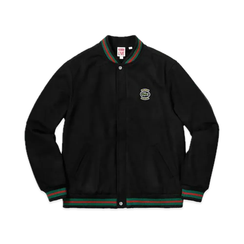 Supreme x LACOSTE Wool Varsity Jacket "Black"
