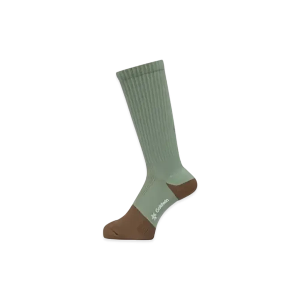 Goldwin Paper Fiber Arch Support Pile Mid Cut Socks (C3 Fit/Unisex) "Green Quartzite"