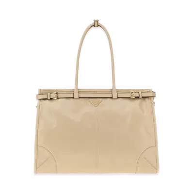 PRADA Wonen's Leather Shoulder Bag "Beige"
