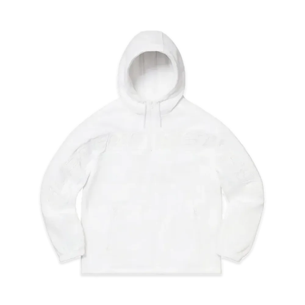 Supreme Polartec Half Zip Hooded Sweatshirt "White"