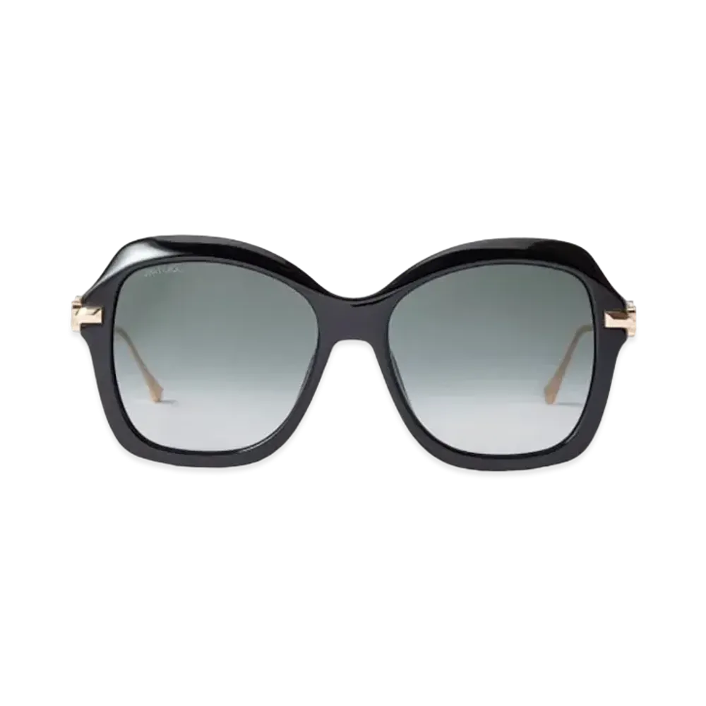 Jimmy Choo Tessy Square Sunglasses With Shaded Lenses And Temple "Copper Gold/Black"