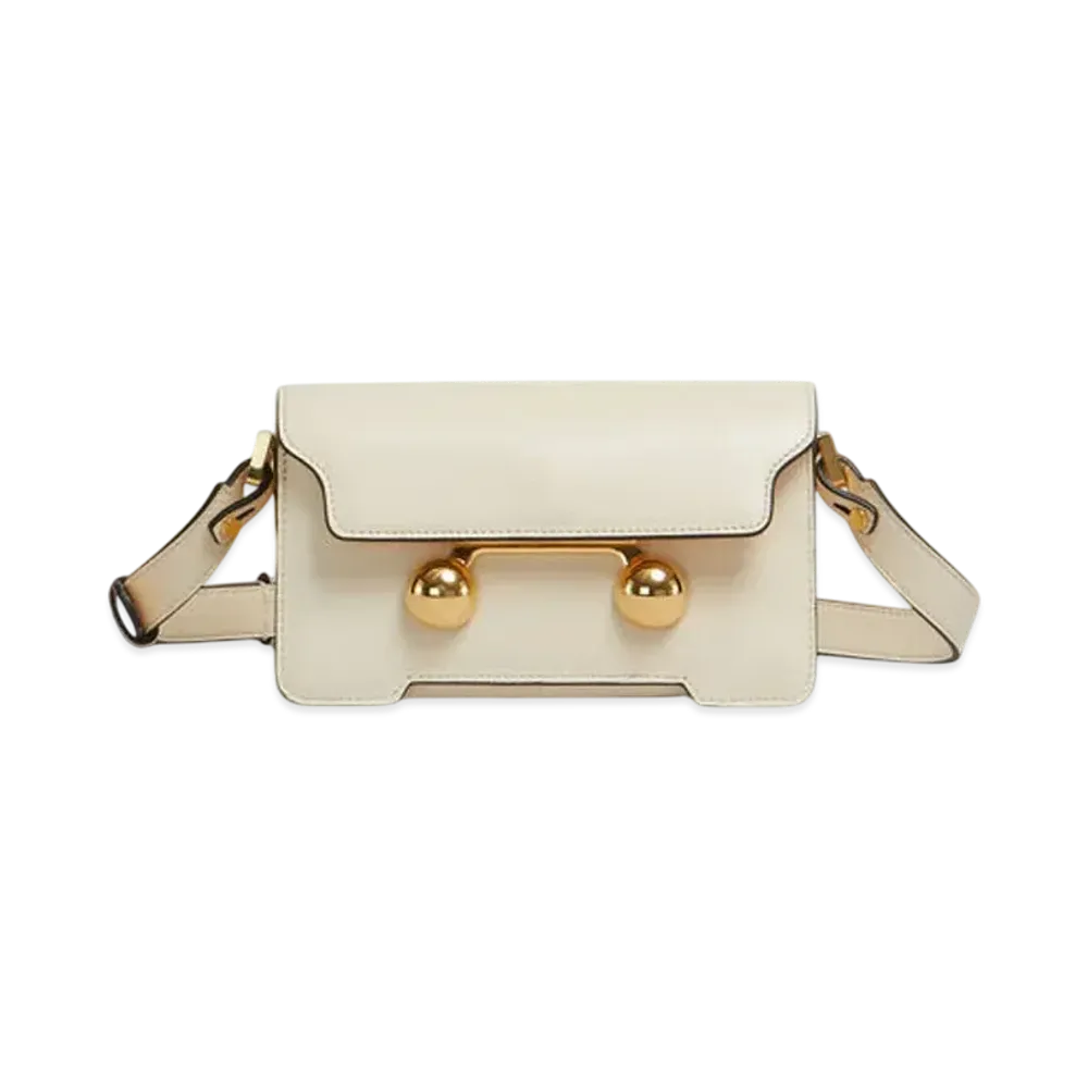 Marni Leather Trunkaroo Mini Shoulder Bag "Shell"