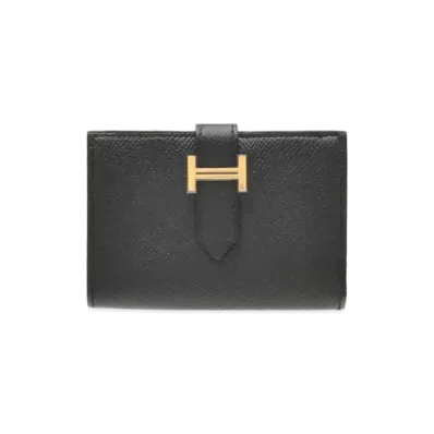 Hermes Bearn Card Case Veau Epsom "Noir/Gold"