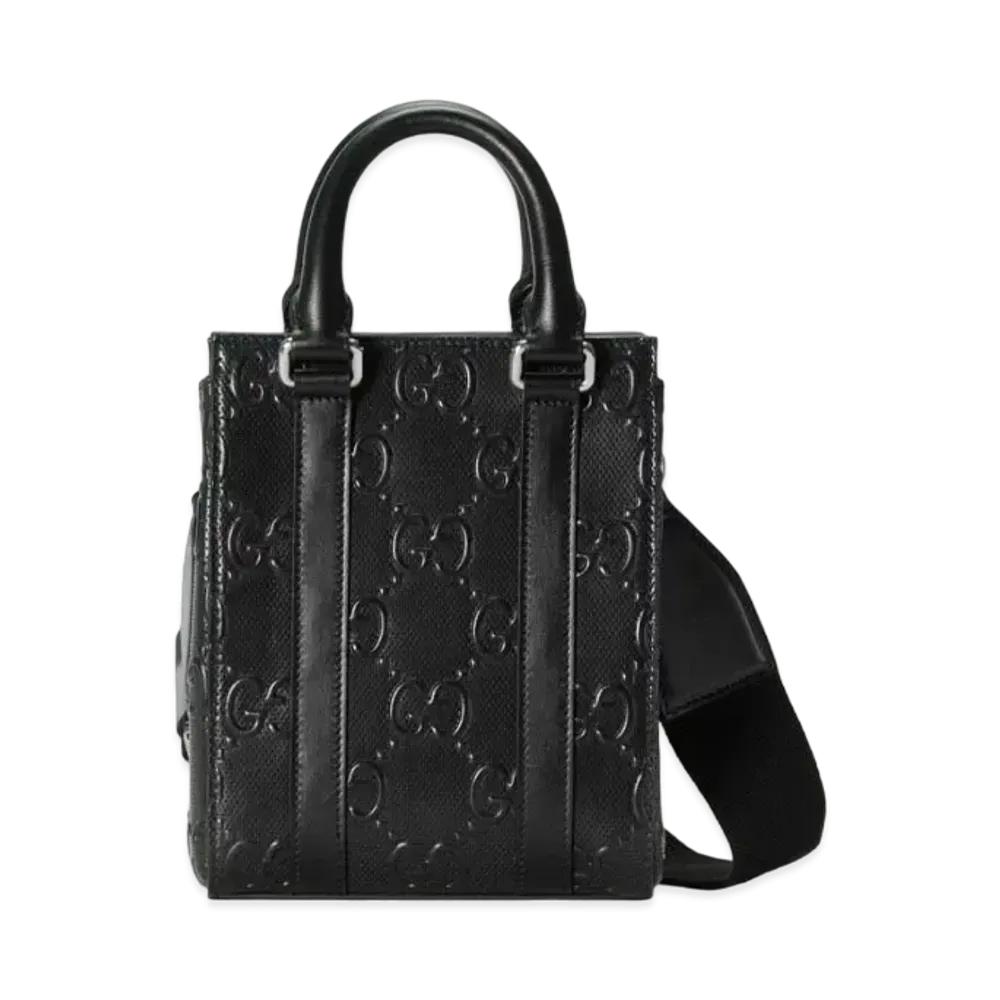 GUCCI GG Emboss Mini Tote Bag "Black"