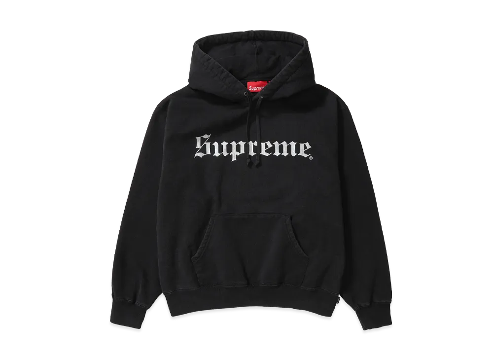 Supreme Washed Old English Hooded Sweatshirt "Black"