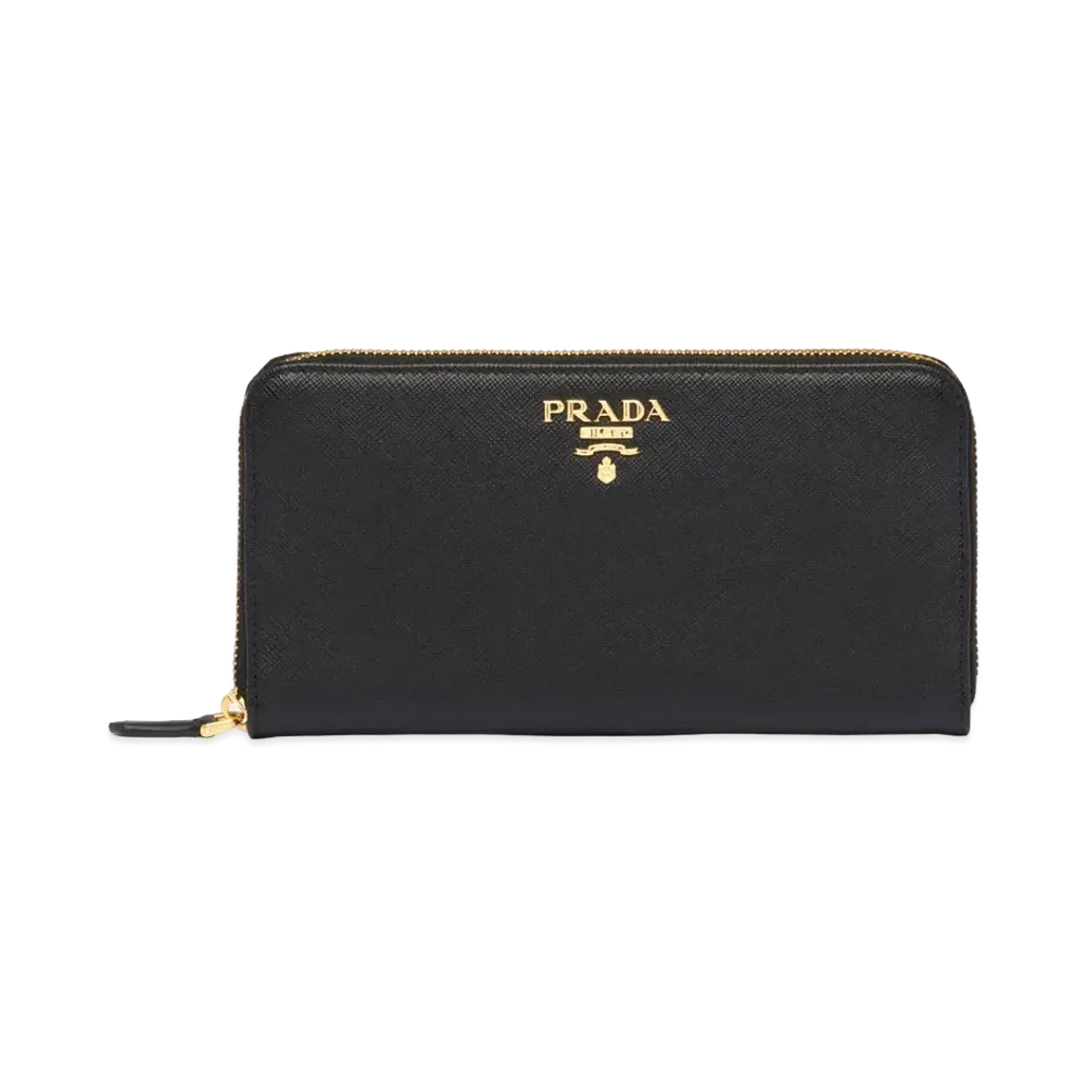 PRADA Large Saffiano Leather Wallet "Black"
