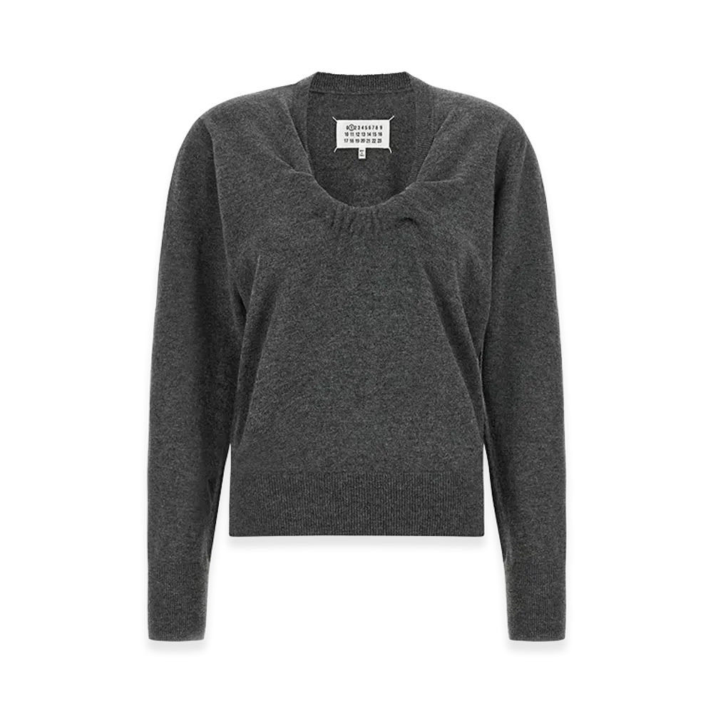Maison Margiela Women's Twist Wool Sweater "Gray"