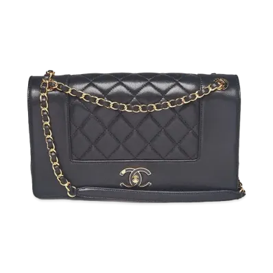 CHANEL Matelasse Mademoiselle Flap Chain Bag Lambskin "Black/Gold"