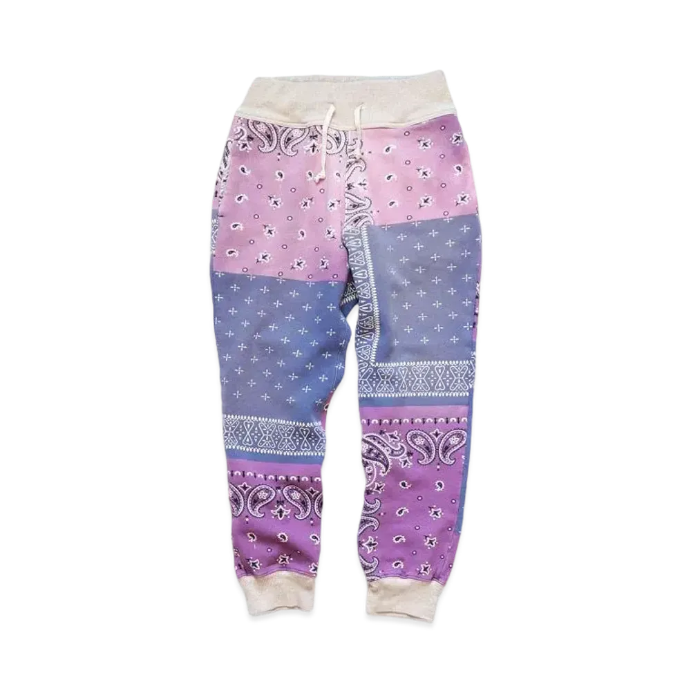 KAPITAL Fleece Bandanna Sweat Rib Pants "Light Purple"
