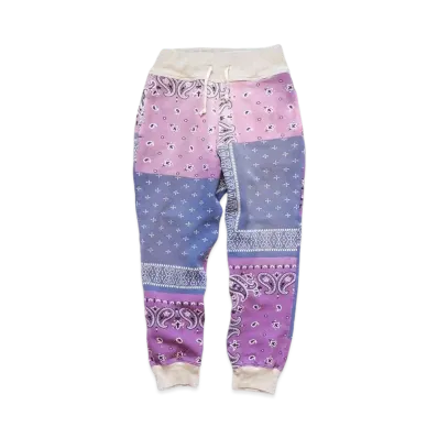 KAPITAL Fleece Bandanna Sweat Rib Pants "Light Purple"