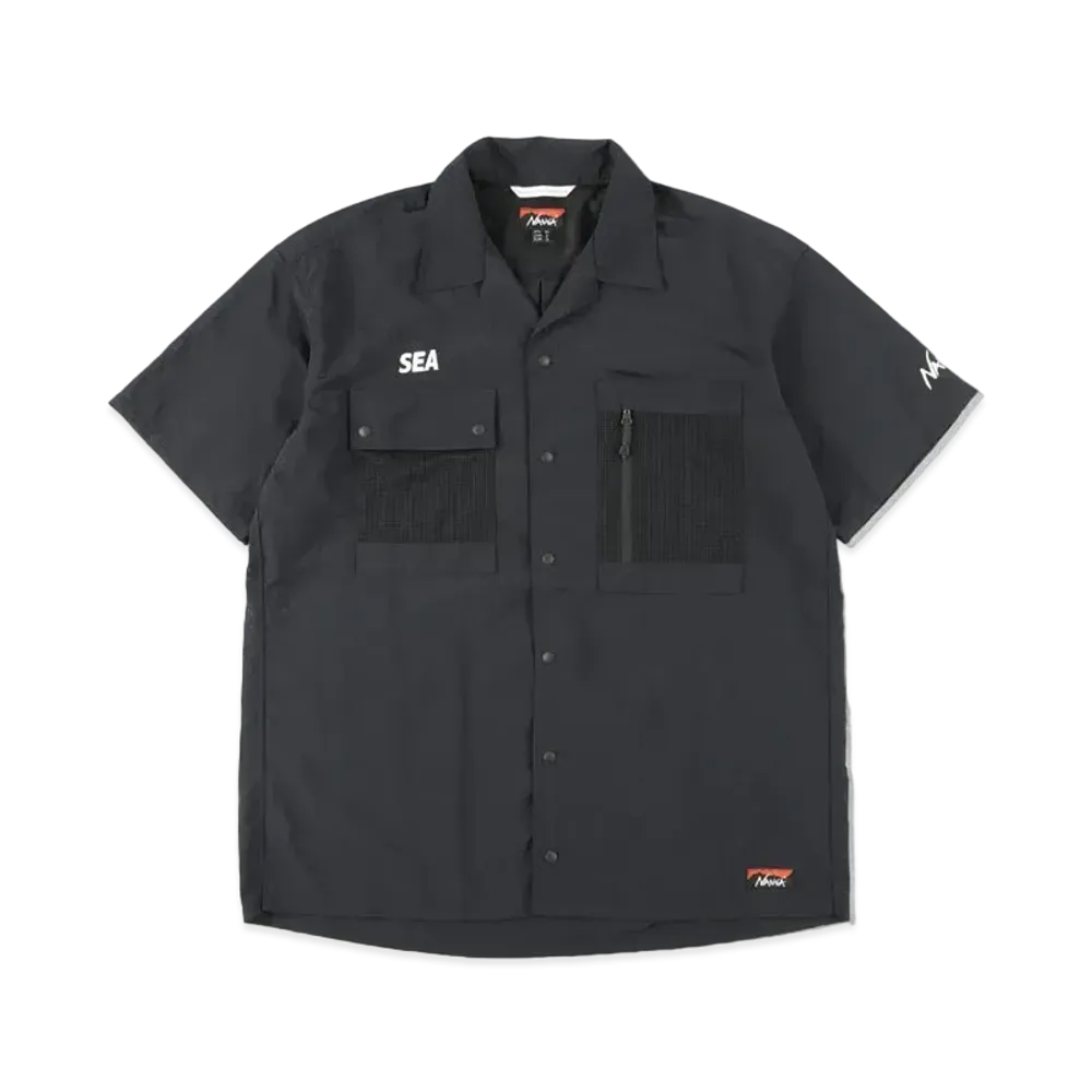 WIND AND SEA x NANGA NYLON TUSSER SHIRT "Black"