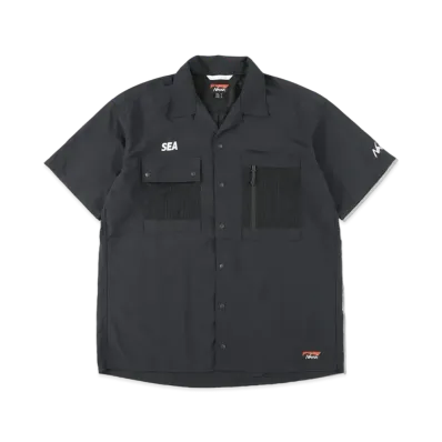WIND AND SEA x NANGA NYLON TUSSER SHIRT "Black"