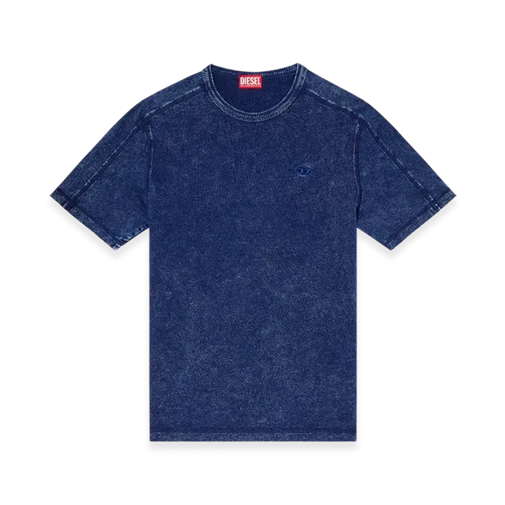 Diesel T-Adjind Denim-Look Jersey T-Shirt "Blue"