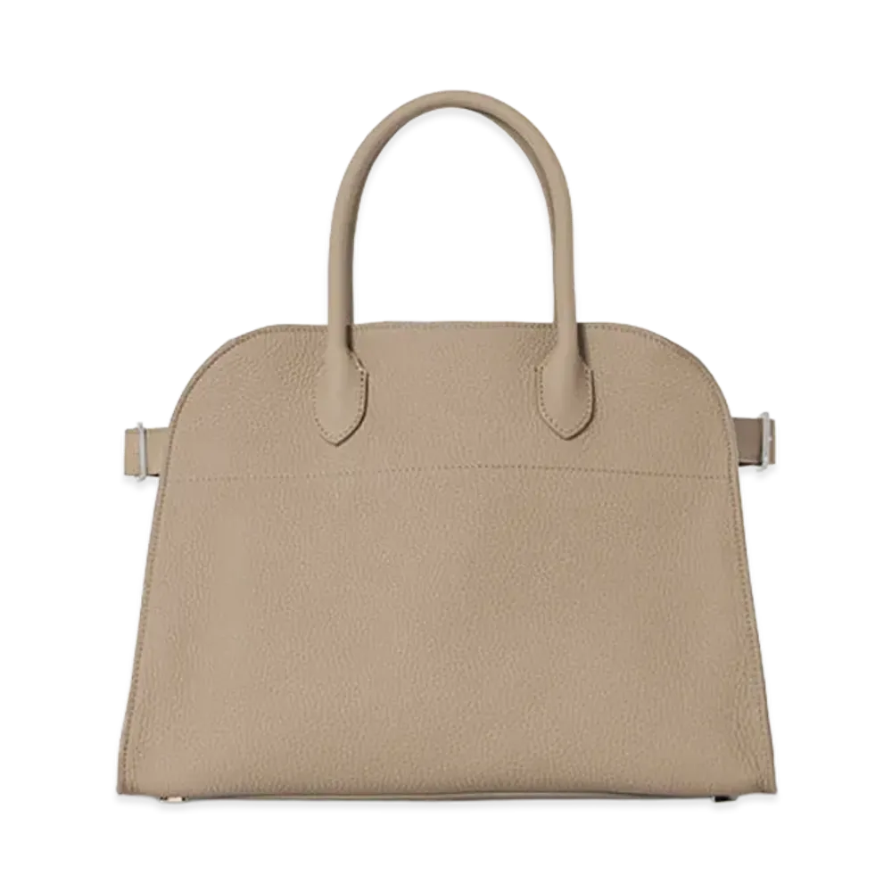 The Row Women's Soft Margaux 12 Leather Bag "Dark Taupe"