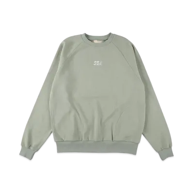 WIND AND SEA ES_W_Raglan Crew Neck Waffle Shirt "Sage"