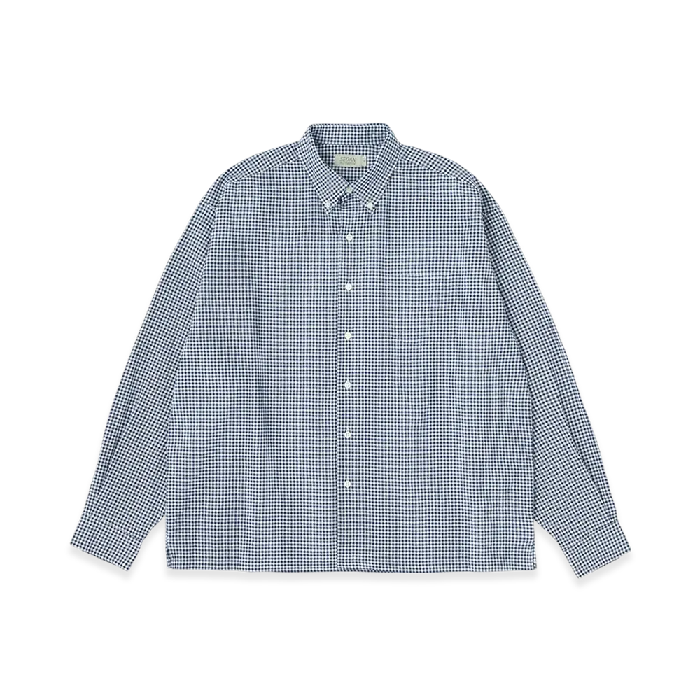 SEDAN ALL-PURPOSE Light Oxford Box BD Shirt "Navy Gingham Plaid"