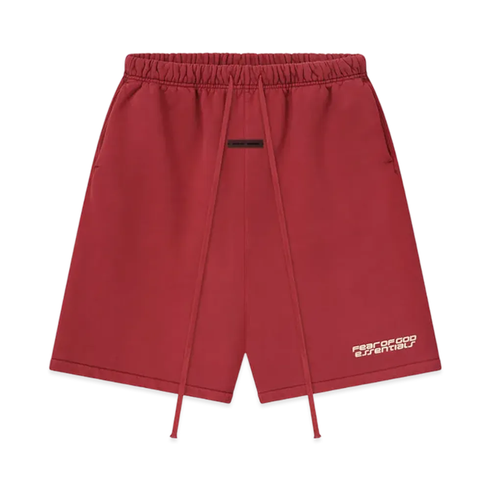 FEAR OF GOD ESSENTIALS Relaxed Sweatshort "Crimson"