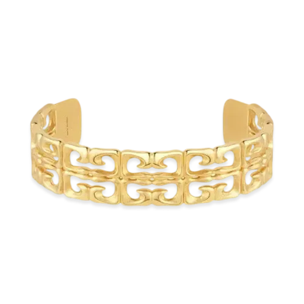 GIVENCHY 4G Liquid Open Cuff Bracelet In Metal "Golden Yellow"
