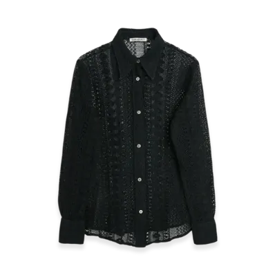 OUR LEGACY Women's 70S Line Shirt Cotton Crochet "Black"