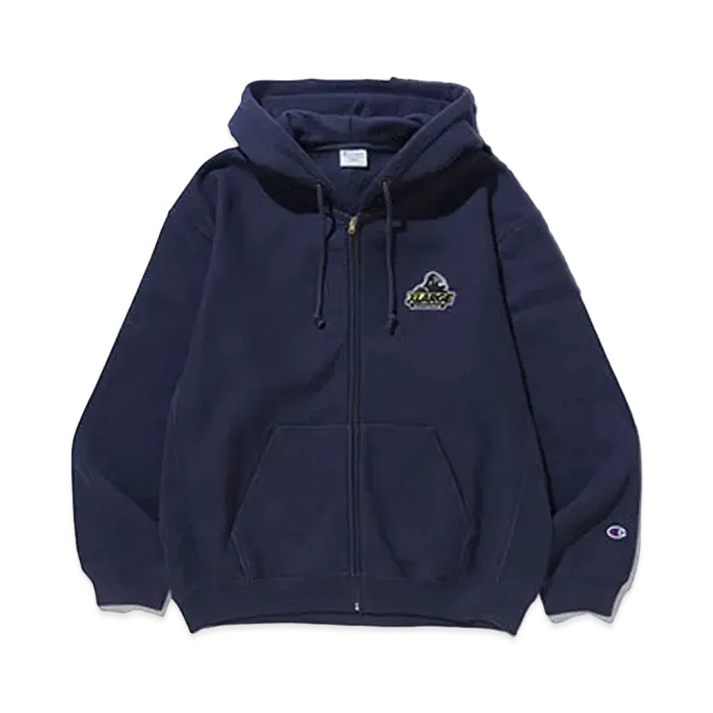 XLARGE x Champion Reverse Weave Full-Zip Hooded Sweat "Navy"