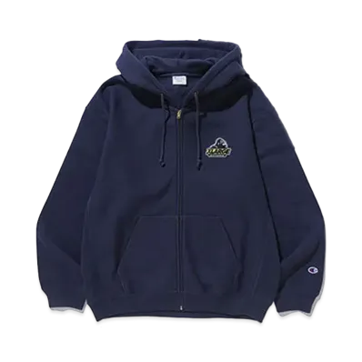 XLARGE x Champion Reverse Weave Full-Zip Hooded Sweat "Navy"