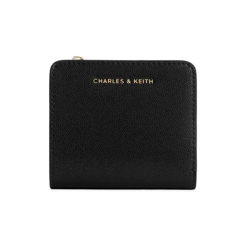 CHARLES & KEITH Top Zip Small Wallet "Black"