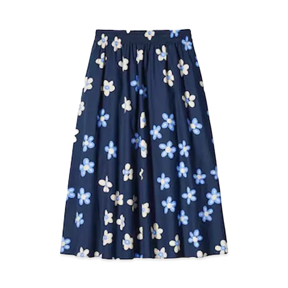 Uniqlo x Marimekko Linen Blend Skirt "Blue"