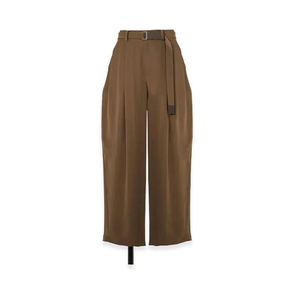 sacai Women's Crepe Back Satin Pants "Brown"