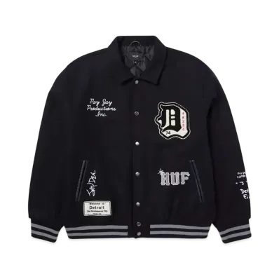 HUF x J Dilla The Basement Varsity Jacket "Navy"
