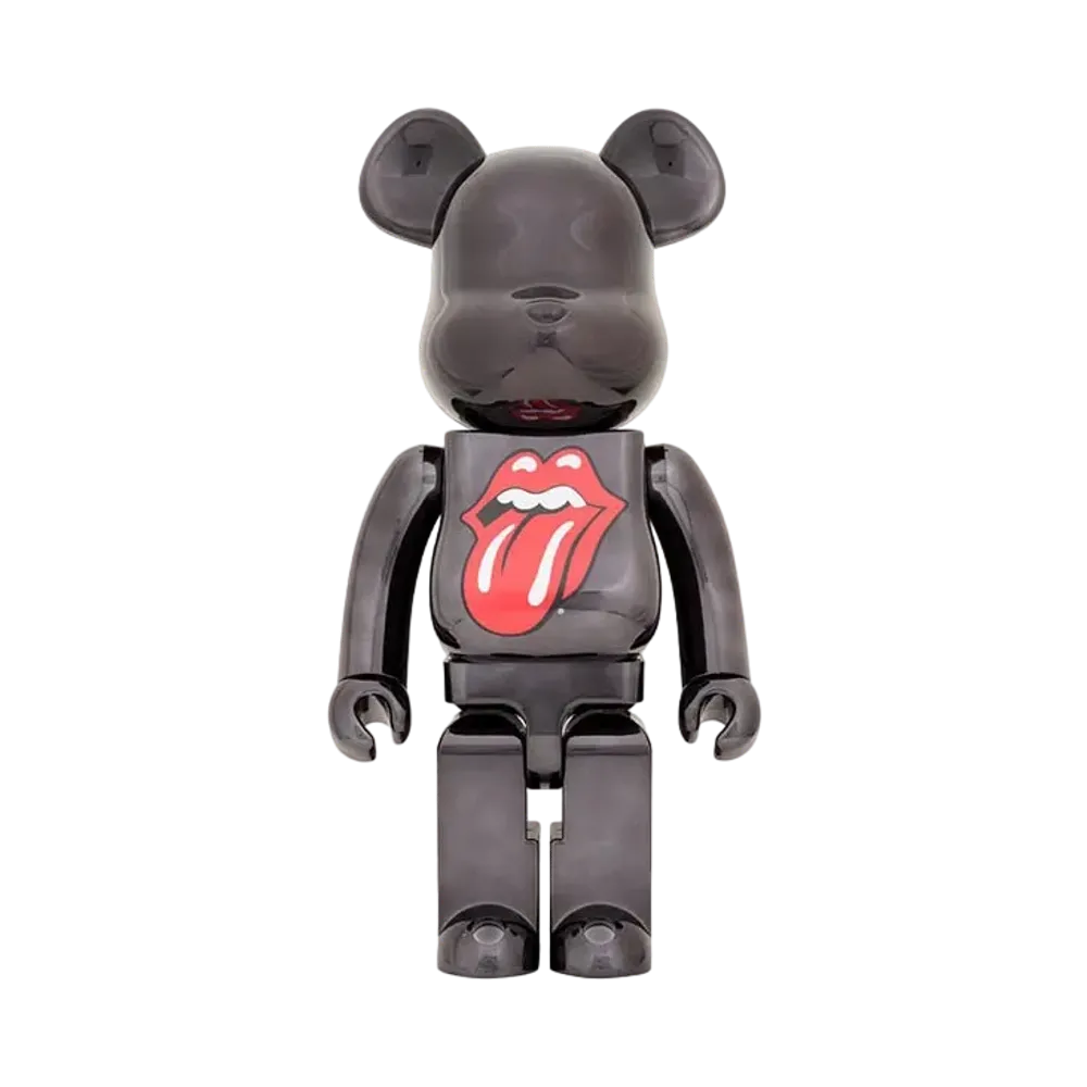 Bearbrick The Rolling Stones Lips & Tongue BLACK CHROME Ver.1000%