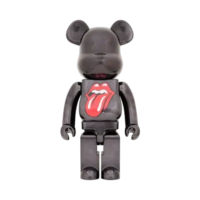 Bearbrick The Rolling Stones Lips & Tongue BLACK CHROME Ver.1000%