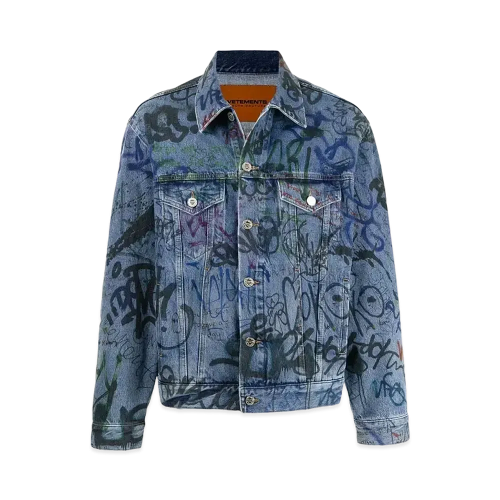 VETEMENTS Print Denim Jacket "Blue"