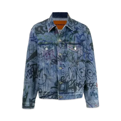 VETEMENTS Print Denim Jacket "Blue"