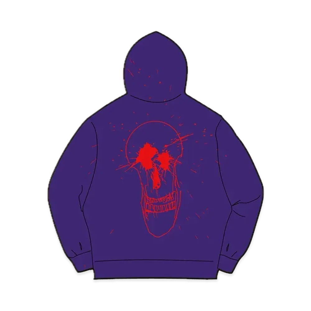 Supreme Ralph Steadman Skull Hooded Sweatshirt "Purple"