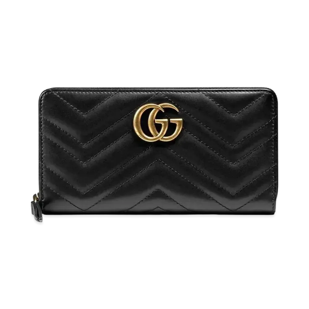 GUCCI GG Marmont Zip Around Wallet "Black"