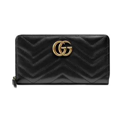 GUCCI GG Marmont Zip Around Wallet "Black"